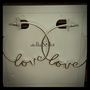 Stella & Dot silver Love earrings